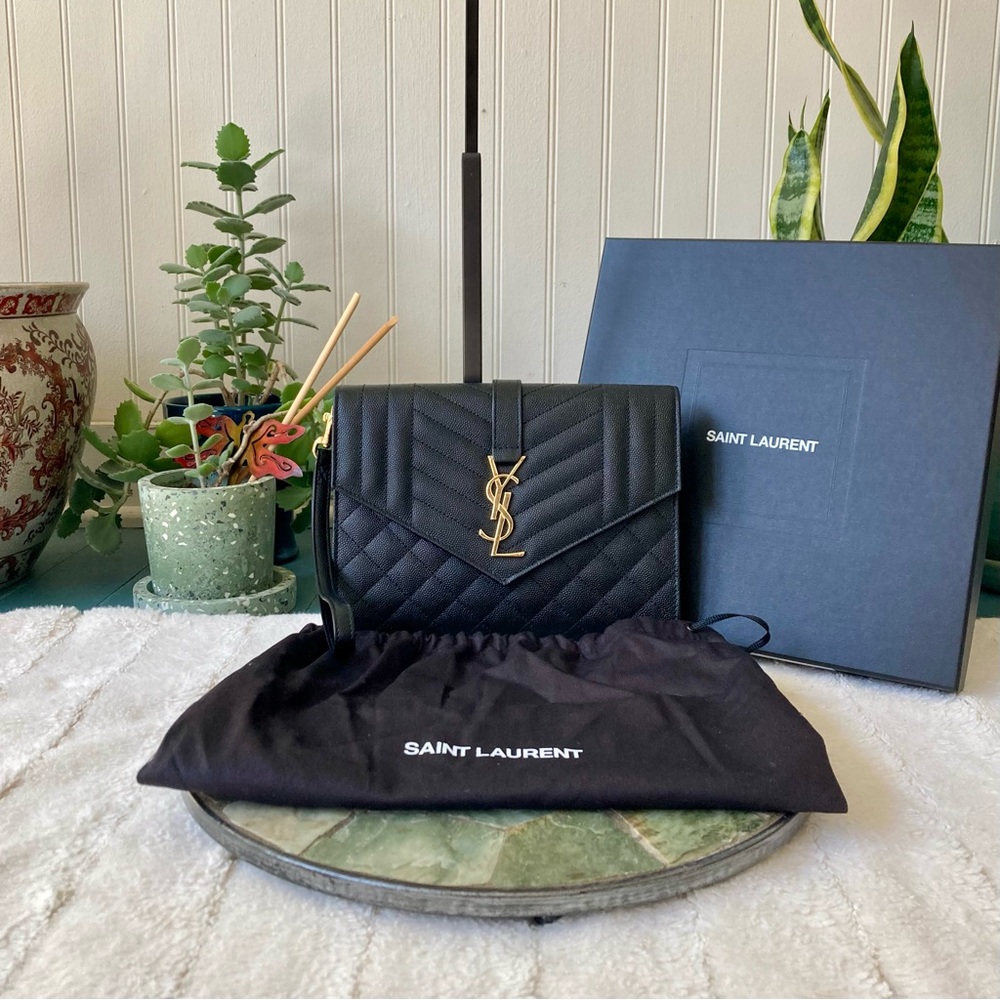 Saint Laurent ✨HP✨ Envelope Flap YSL Clutch Bag